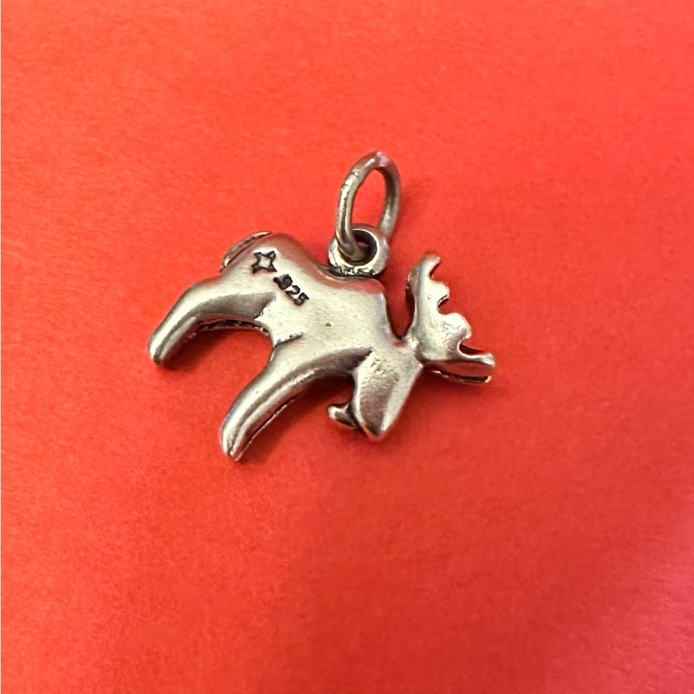 Alaskan Moose charm sterling, silver - Picture 2 of 2